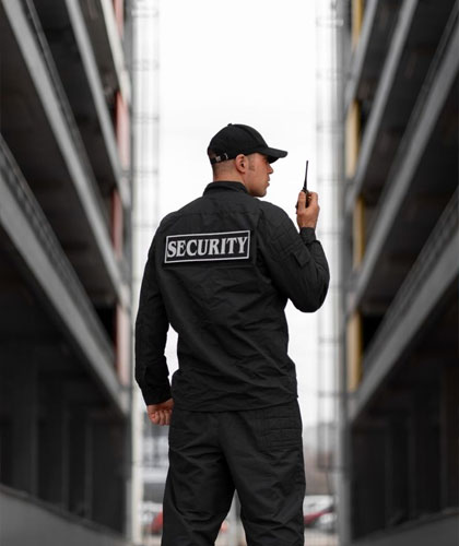 Industrial security guards monitoring factory premises and access points in Ahmedabad