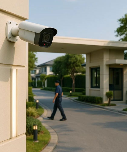 Trained residential security guards monitoring apartment society and gated community in Ahmedabad