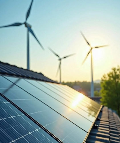Security guards monitoring solar energy project site and equipment in Ahmedabad Gujarat